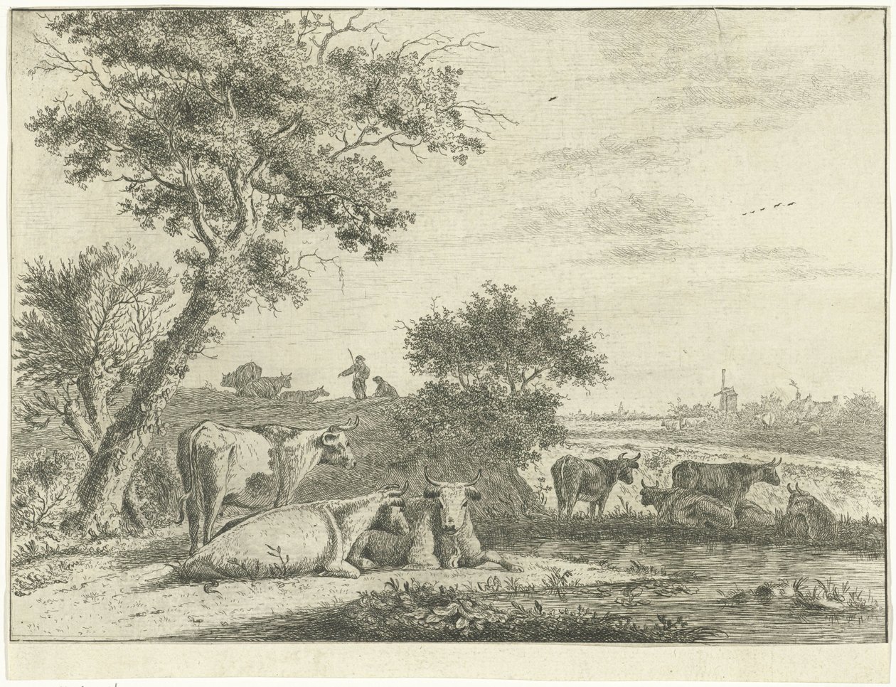 Landskap med kor av Cornelis van Noorde