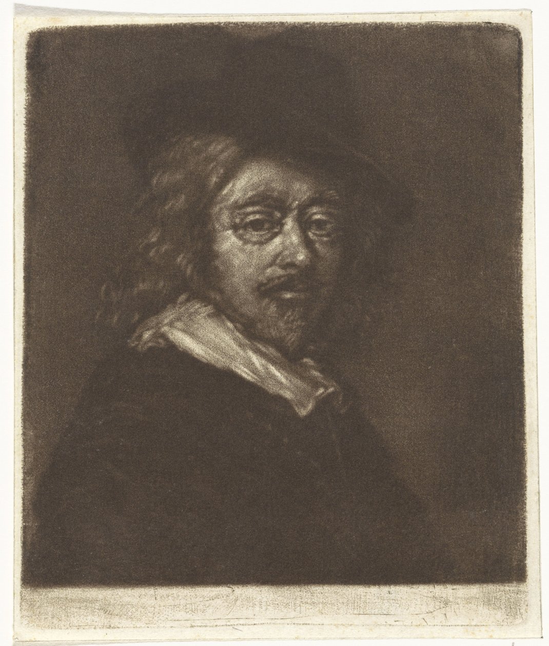 Porträtt av Frans Hals med hatt av Cornelis van Noorde