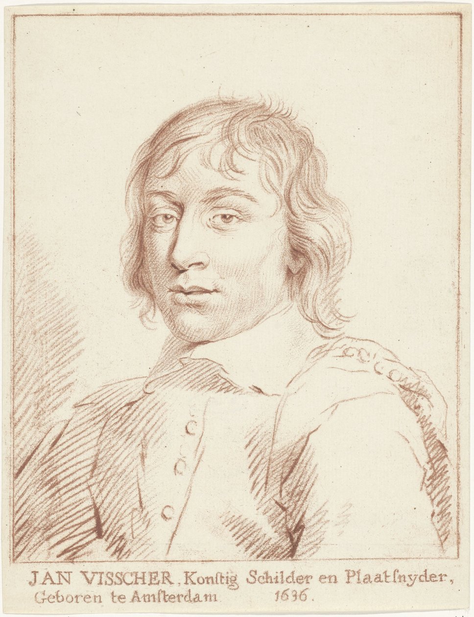 Porträtt av Jan de Visscher av Cornelis van Noorde
