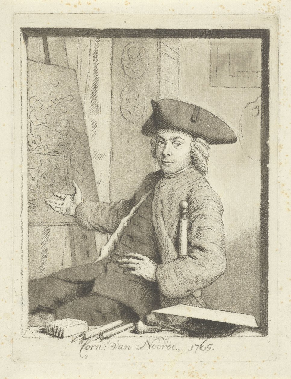 Självporträtt av Cornelis van Noorde av Cornelis van Noorde