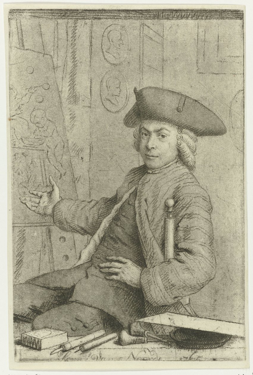 Självporträtt av Cornelis van Noorde av Cornelis van Noorde
