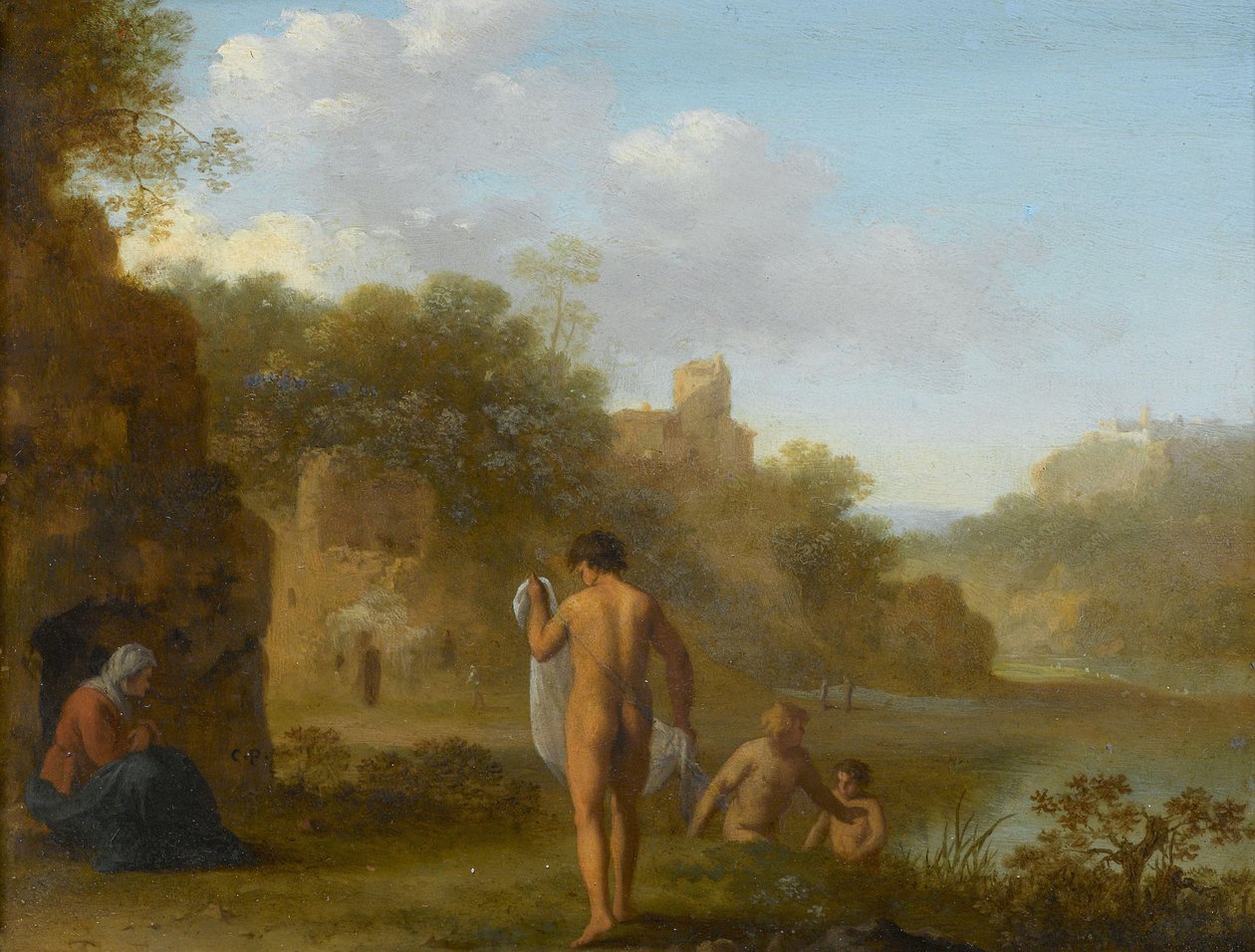 Badande män av Cornelis van Poelenburch