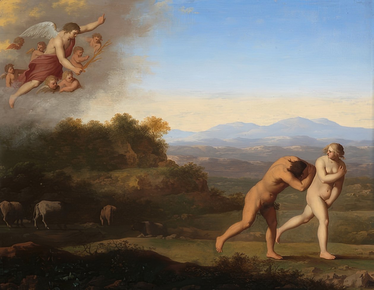 Utvisningen från paradiset. Efter 1646 av Cornelis van Poelenburch