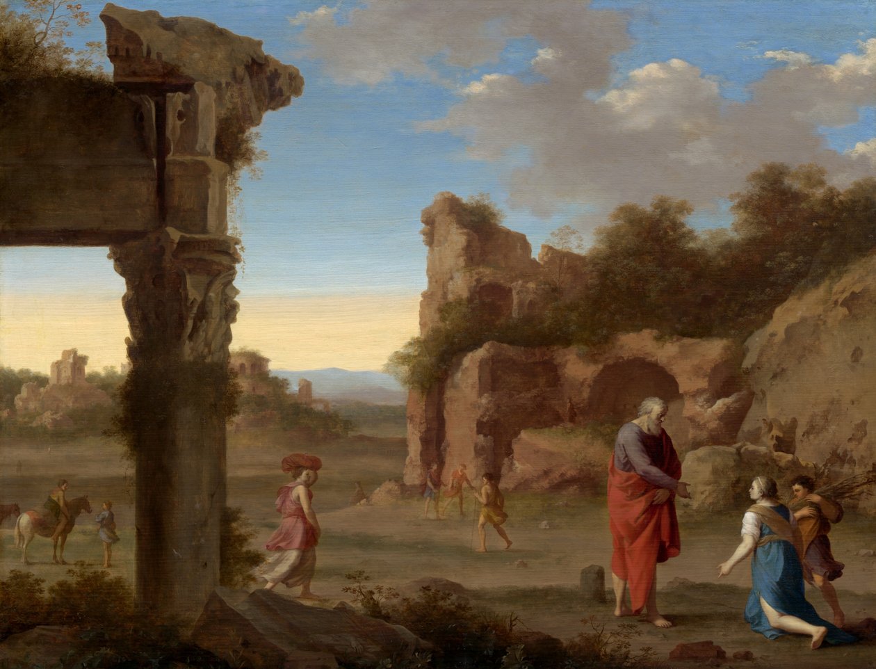 Profeten Elia och änkan från Sarfat, ca. 1630. av Cornelis van Poelenburch