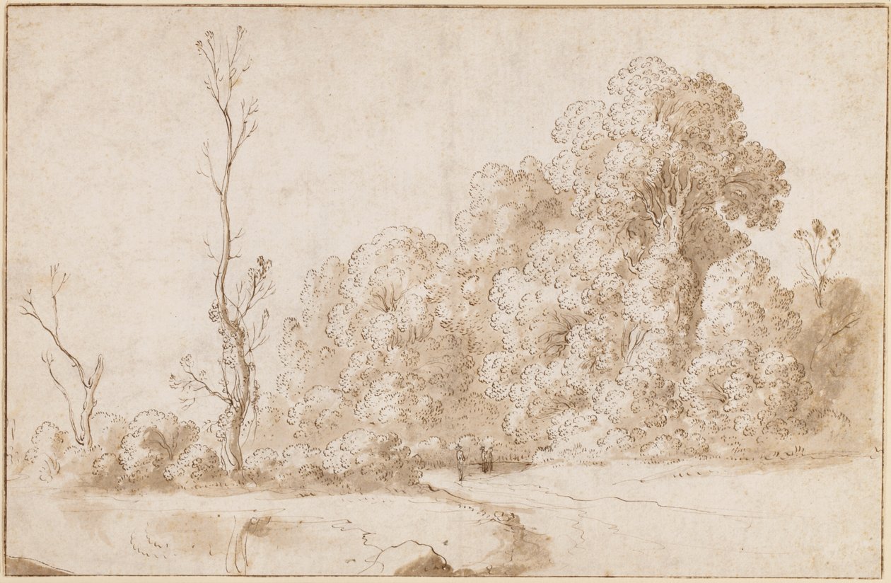 Ett skogslandskap av Cornelis van Poelenburgh or Poelenburch
