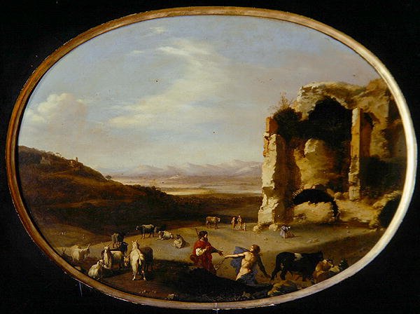 Mercury and Batto, ca 1621 (olja på duk) av Cornelis van Poelenburgh or Poelenburch