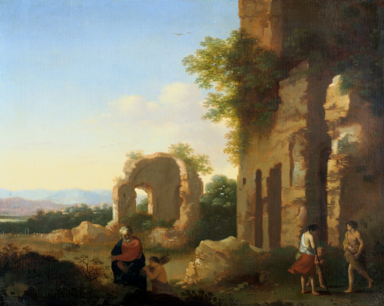 Abrahams och Isaks avgång, 1600-talet av Cornelis van Poelenburgh or Poelenburch