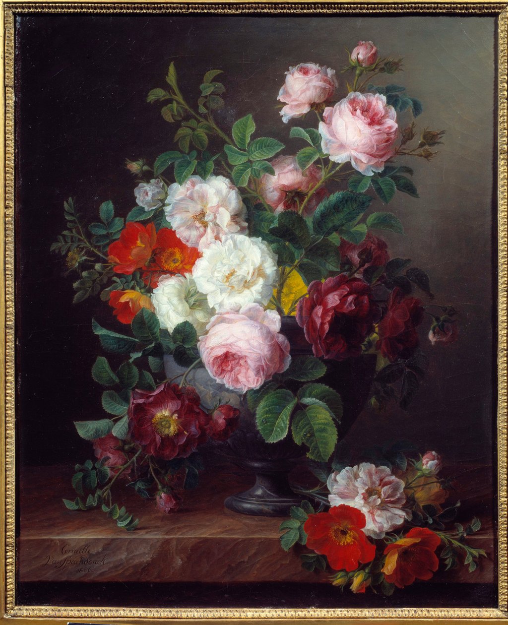 Blomvasmålning av Crow Van Spaendonck (1756-1840) 1806 Lyon, Museum of Fine Arts av Cornelis van Spaendonck
