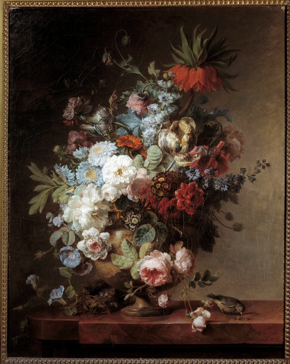 Stilleben med blommor Målning av Corneille Van Spaendonck (1756-1840) 1789 Sön. 0,91x0,73 m av Cornelis van Spaendonck