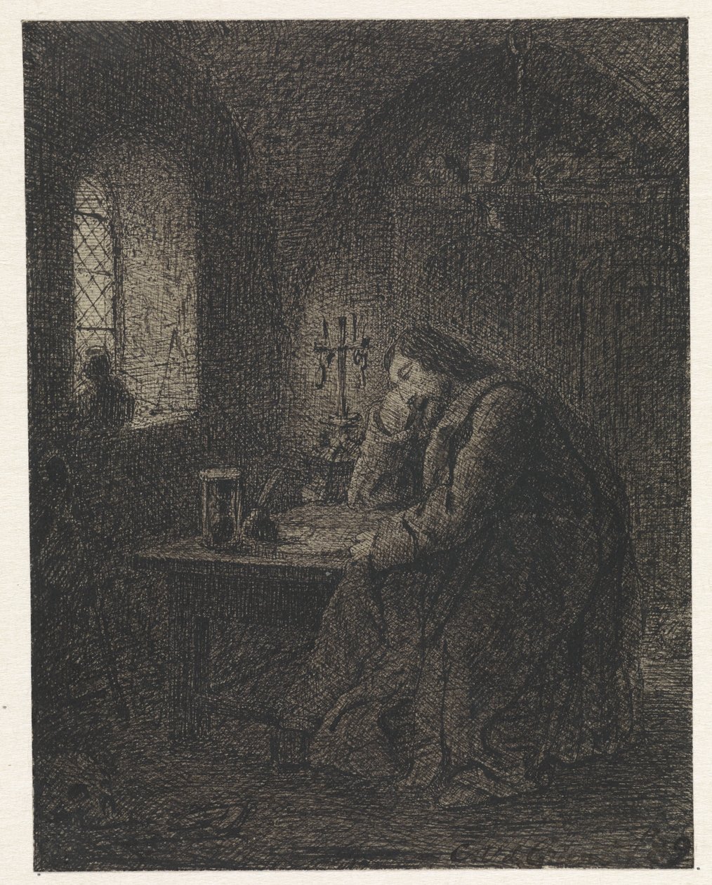 Lärare i studierum av Cornelis van der Griendt