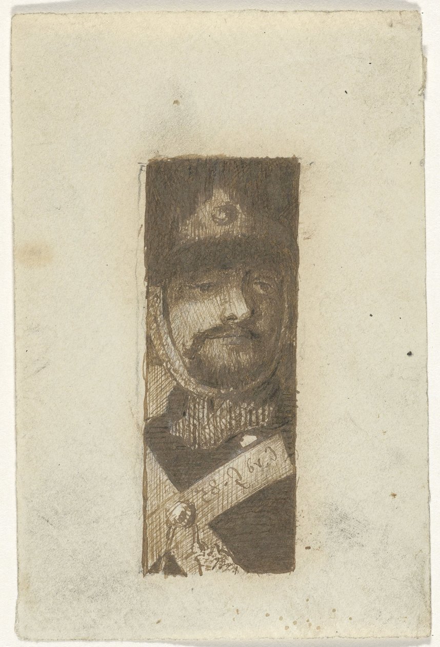 Porträtt av en soldat av Cornelis van der Griendt