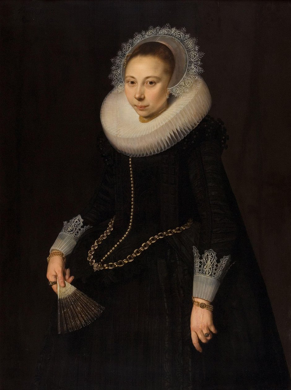 Porträtt av Maria Overrijn van Schoterbosch (1599/1600-1638) av Cornelis van der Voort