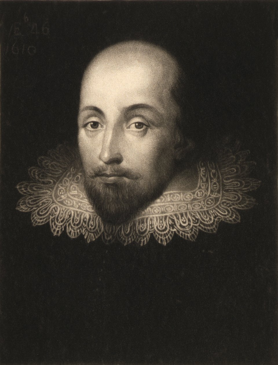 William Shakespeare (1564-1616), graverad av Charles Turner (1773-1857) av Cornelius Janssen van Ceulen