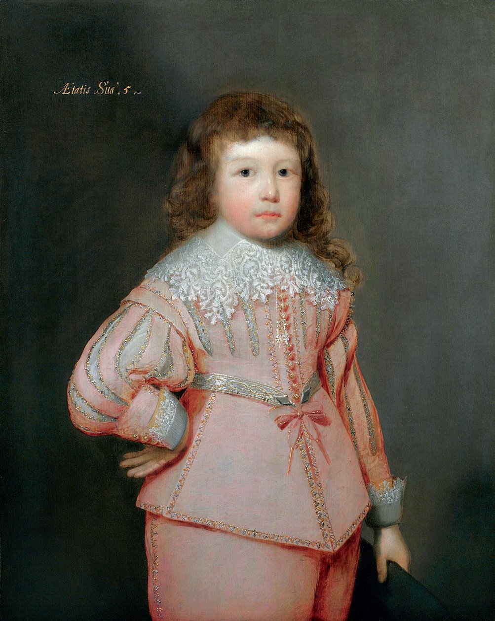 Porträtt av en ung pojke som tros vara Lucius Cary, 3:e viscount Falkland, omkring 1637. av Cornelius Janssen van Ceulen