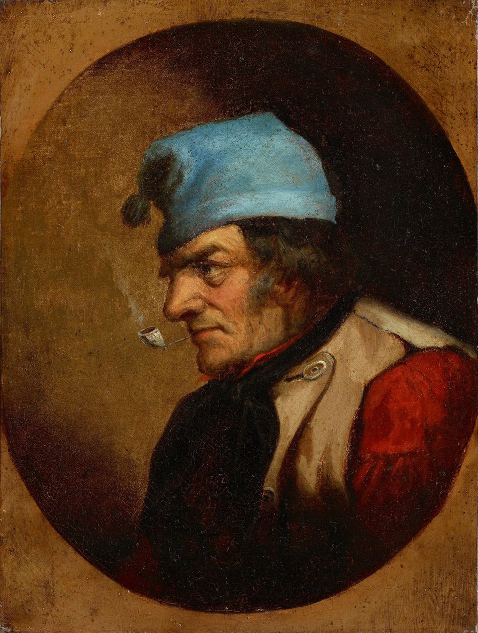 Levande med blå tuque och rör av Cornelius Krieghoff
