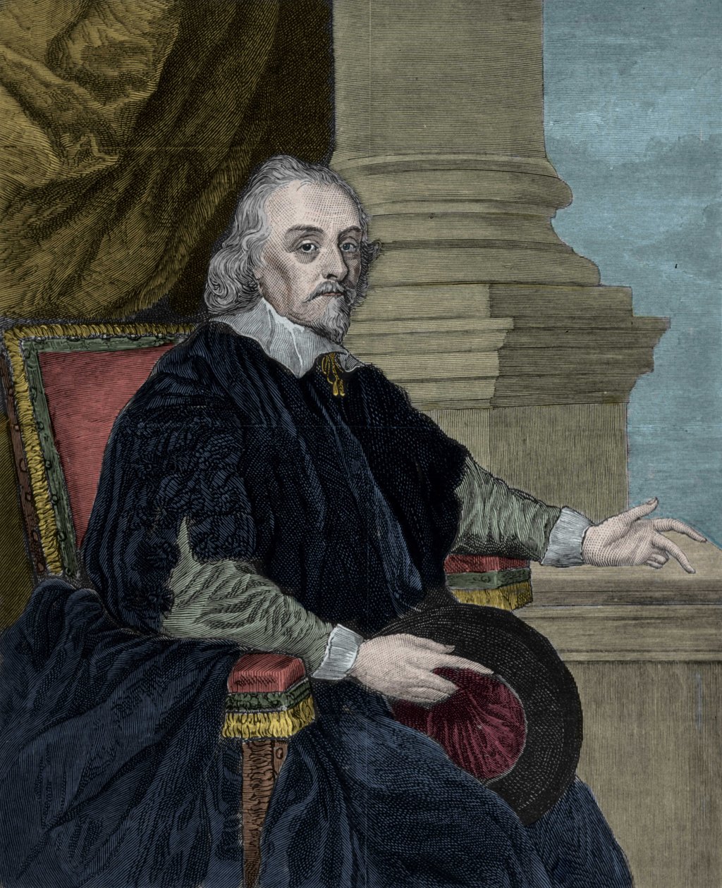 William Harvey (1578-1658), engelsk läkare, enligt målningen Cornelius Jansen. av Cornelius (after) Jansen