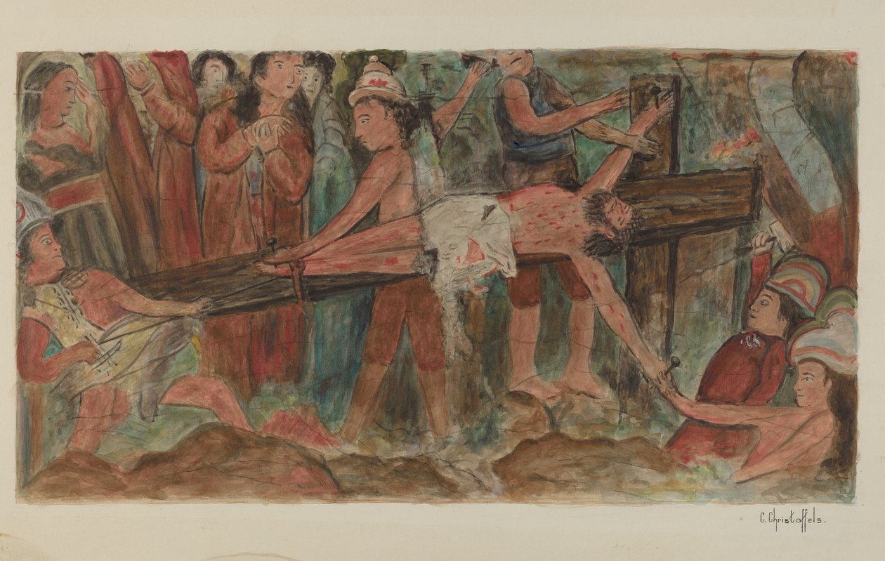 "Korsets stationer" nr 11. "Jesus är spikad på korset av Cornelius Christoffels