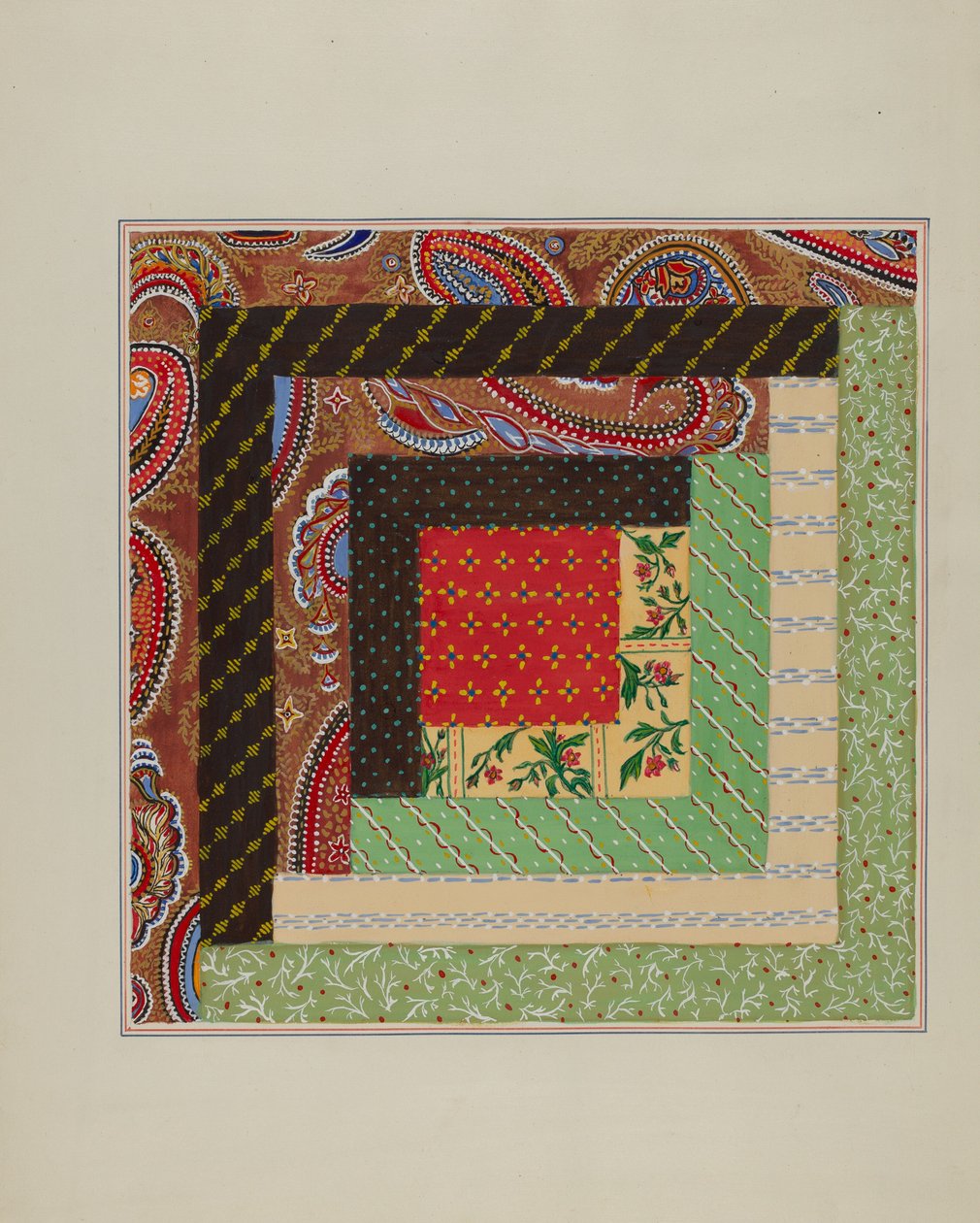 Timmerstuga Quilt Square av Cornelius Christoffels and Margaret Linsley