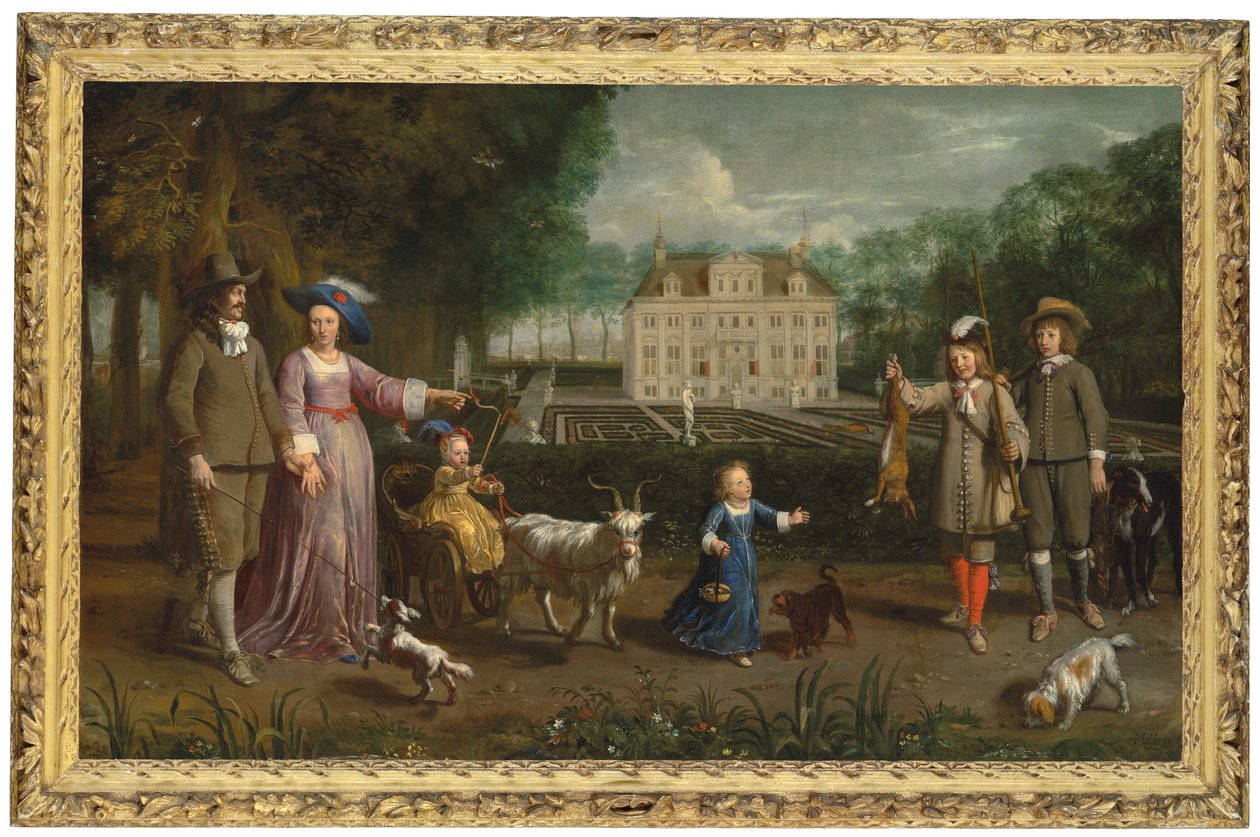 Gruppporträtt av en familj av Cornelius Holsteyn