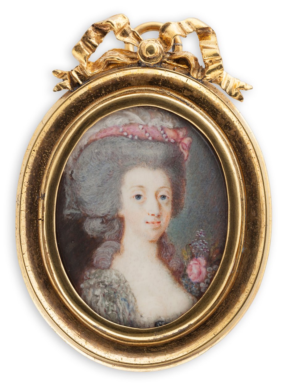 Porträtt av Sophia Magdalena av Danmark 1746-1813, Sveriges drottning. av Cornelius Høyer