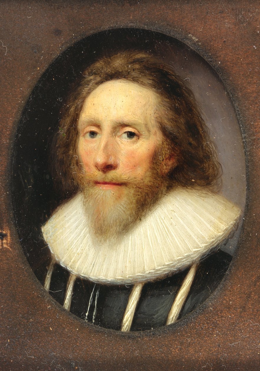 En gentleman i skuren svart dubblett, 1639 (wc på veläng) av Cornelius I Johnson