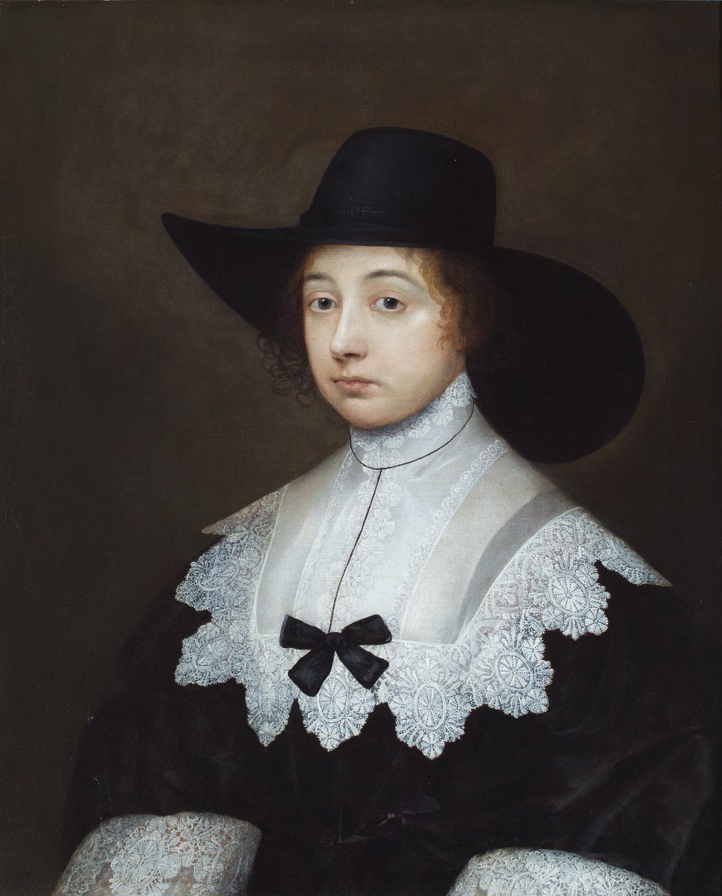 Porträtt av Dorothy Sydney, grevinnan av Leicester (oljemålning) av Cornelius I Johnson
