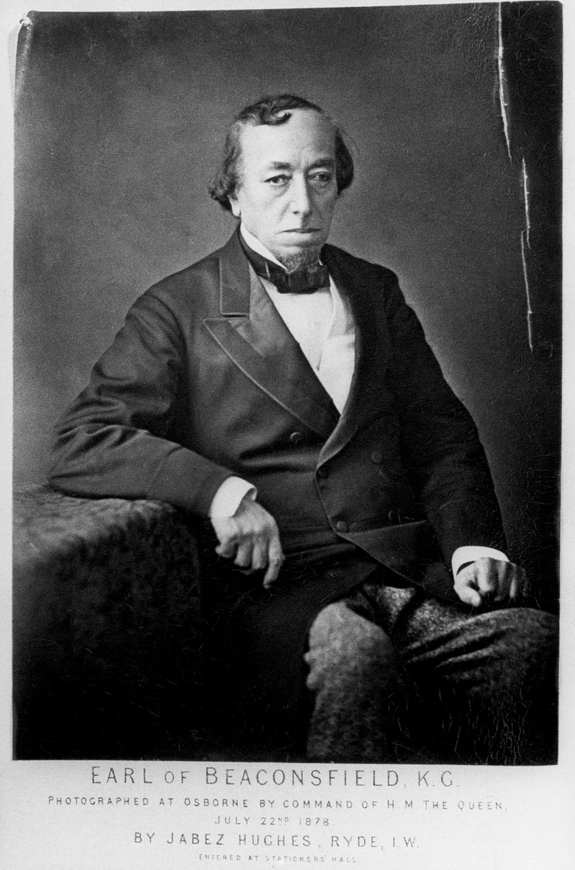 Benjamin Disraeli, 1:e earl av Beaconsfield 1804-1881, brittisk konservativ statsman, 1878 av Cornelius Jabez Hughes
