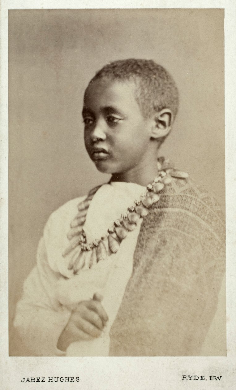 Prins Alamayu, son till kejsar Theodor II, Ryde, England, 1868 (albumintryck) av Cornelius Jabez Hughes