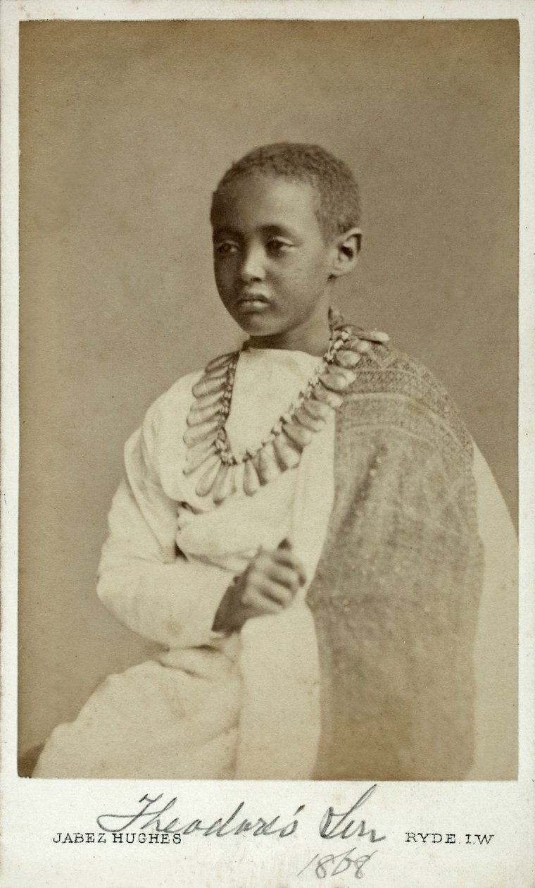 Prins Alamayu, son till kejsar Theodor II av Abessinien, Ryde, England, 1868 (albumintryck) av Cornelius Jabez Hughes
