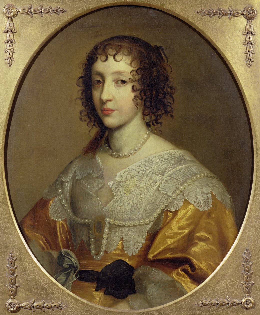 Porträtt av Henrietta Maria (1609-69), drottning gemål av Charles I av Storbritannien och Irland av Cornelius Janssen van Ceulen
