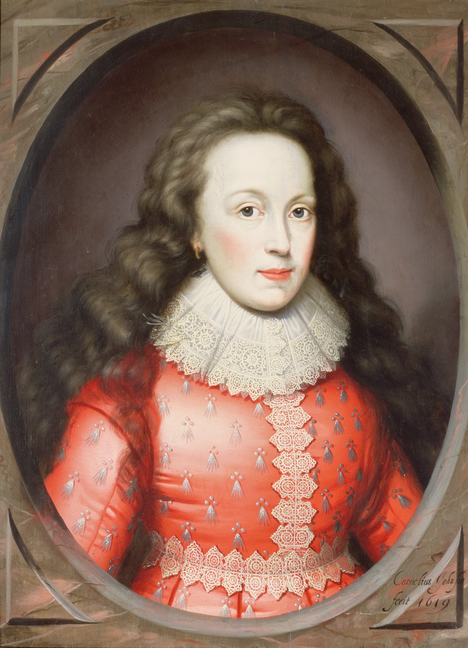 Porträtt av en dam som heter Alathea, grevinnan av Arundel, 1619 av Cornelius Janssen van Ceulen