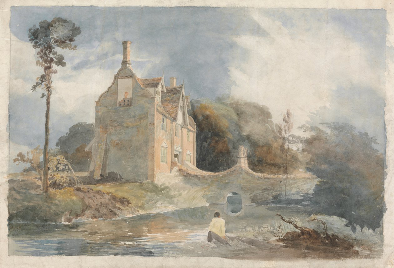 Ett Moated House av Cornelius Varley