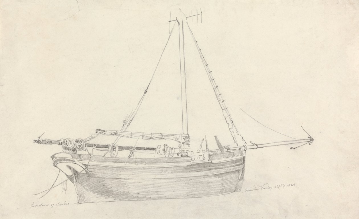 Fiskefartyg "Providence" av Scarborough av Cornelius Varley