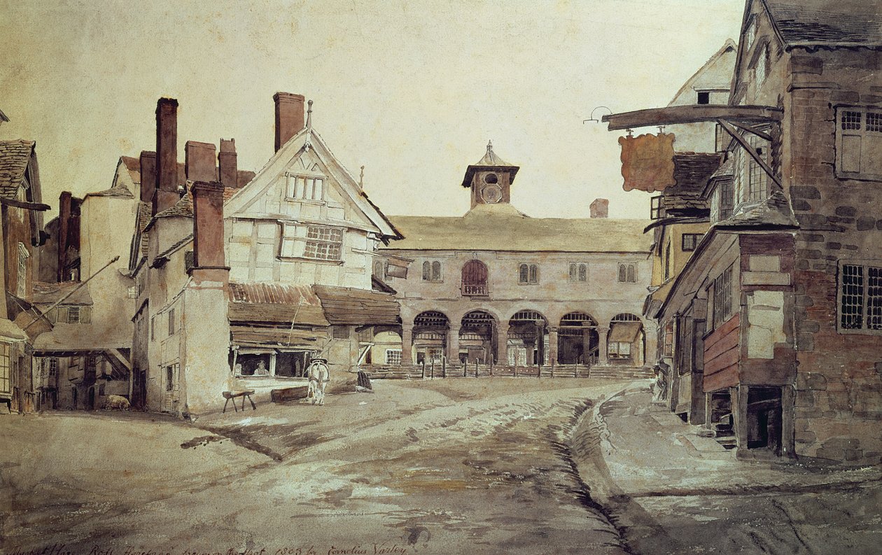 Market Place, Hereford, 1803 av Cornelius Varley