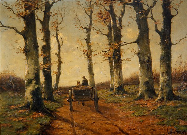 A Country Lane, ca 1880 (olja på panel) av Cornelius Westerbeek Jrn.