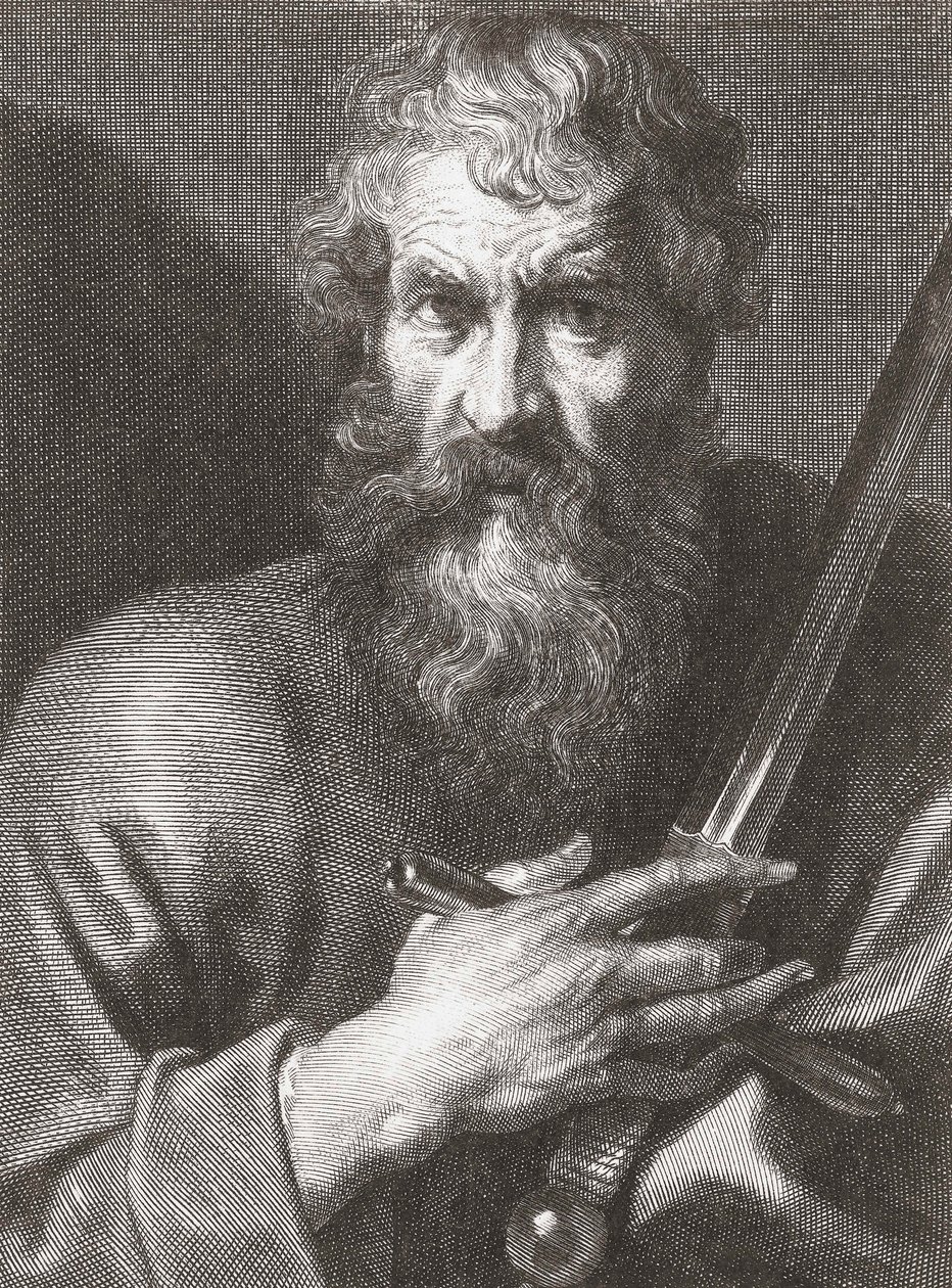 Aposteln Paulus. Porträtt. av Cornelius van Caukercken