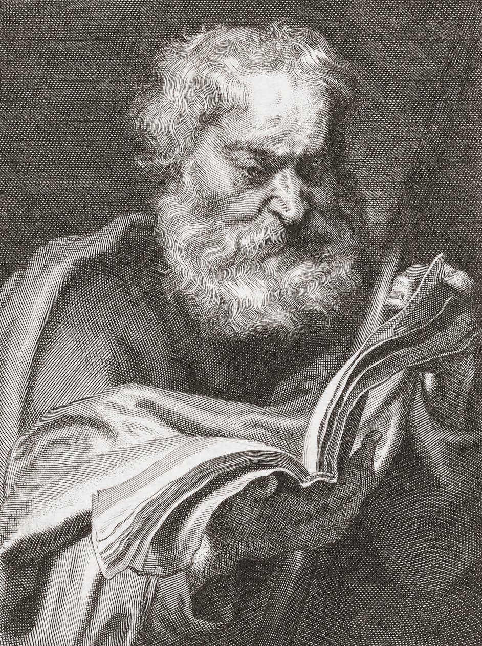 Aposteln Thomas, Tvivlar på Thomas, porträtt. av Cornelius van Caukercken