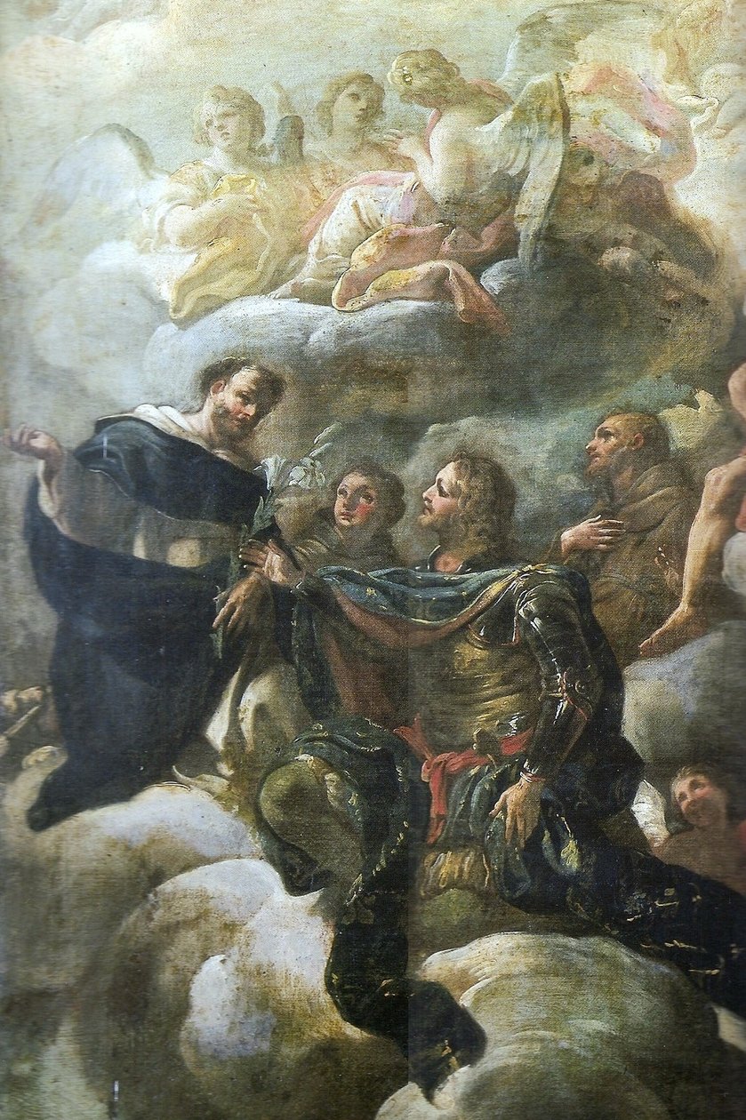  Apoteose de Sao Nicola Lorenese detalhen av Corrado Giaquinto