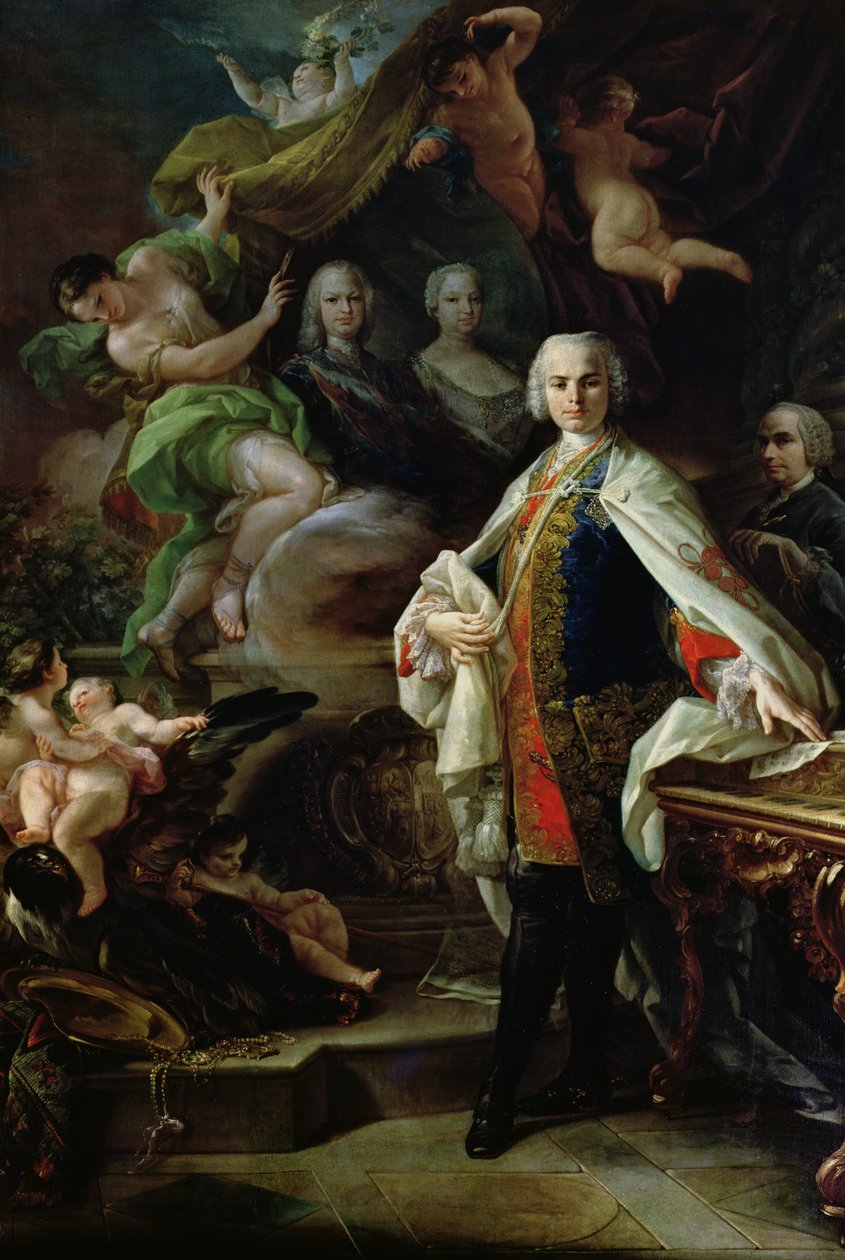 Porträtt av Carlo Broschi (1705-82) "Il Farinelli", efter 1746 av Corrado Giaquinto