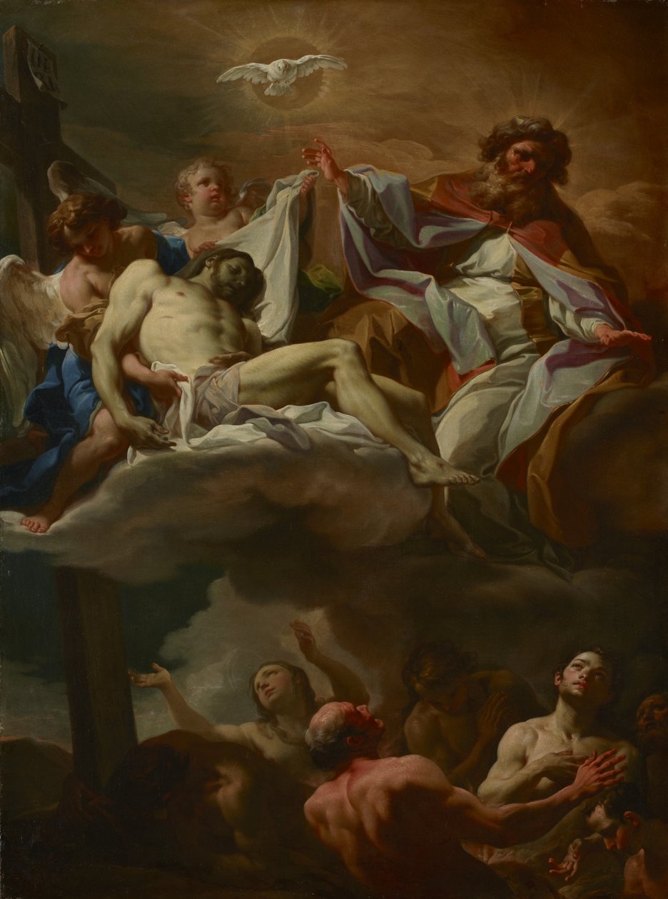Treenigheten med själar i skärselden, ca 1740 av Corrado Giaquinto