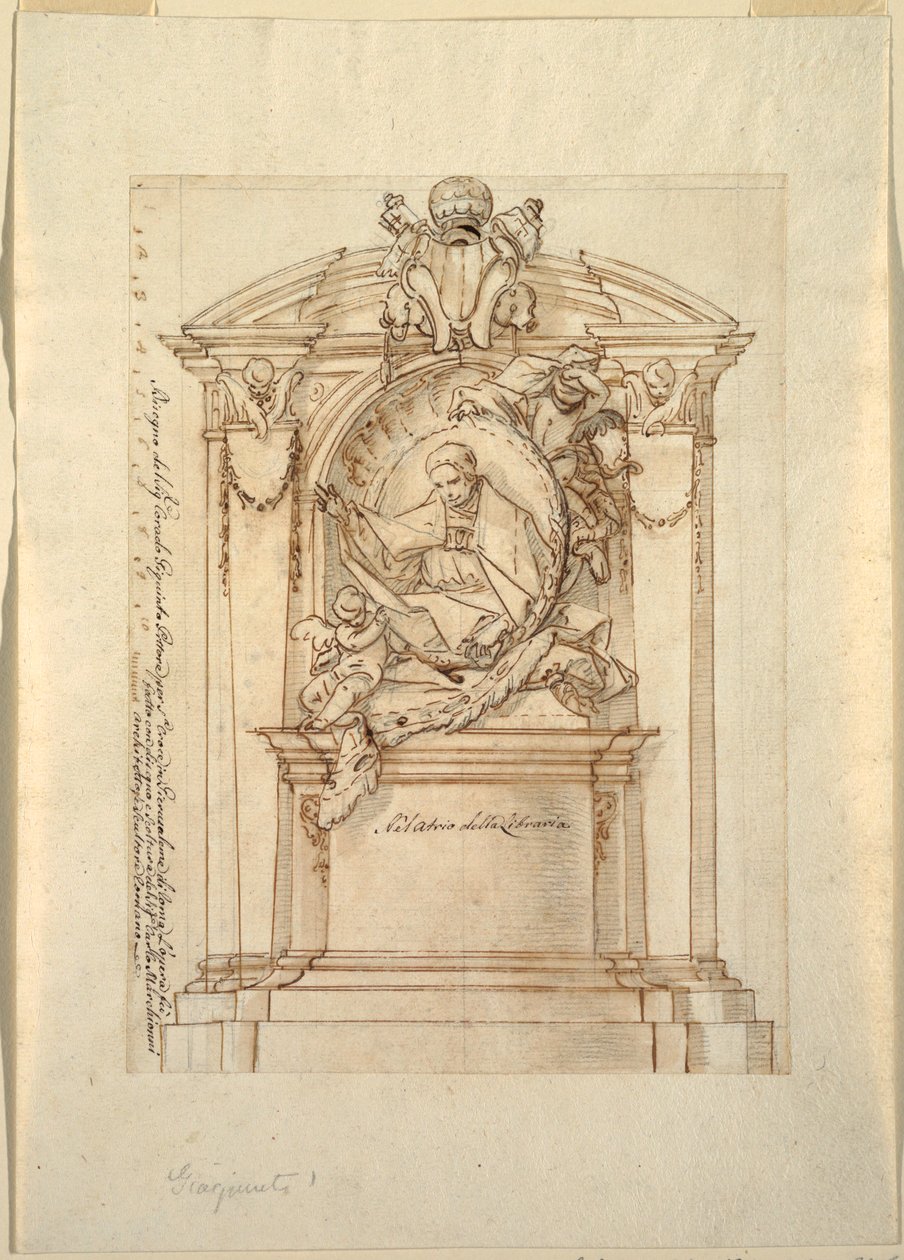 Ritning, Förslag till monument, ca 1750 av Corrado Giaquinto