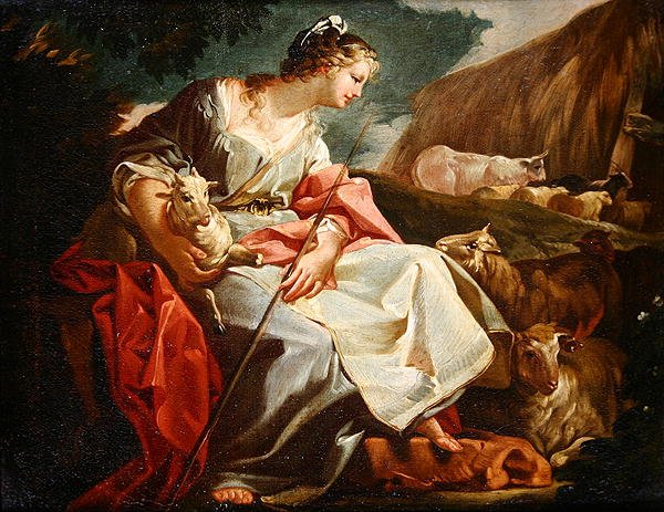 Rebecca som herdinna (olja på duk) av Corrado Giaquinto