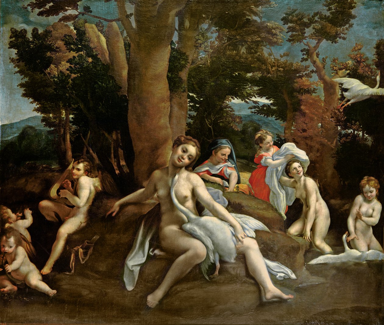 Leda och Svanen av Antonio da Correggio