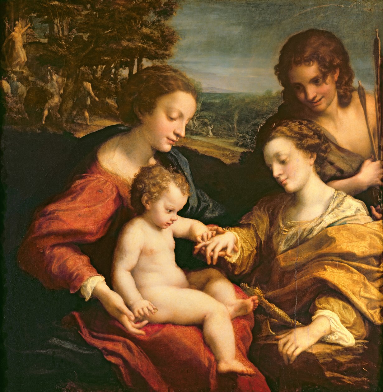 St. Katarina av Alexandrias mystiska äktenskap, c.1526-27 av Antonio da Correggio
