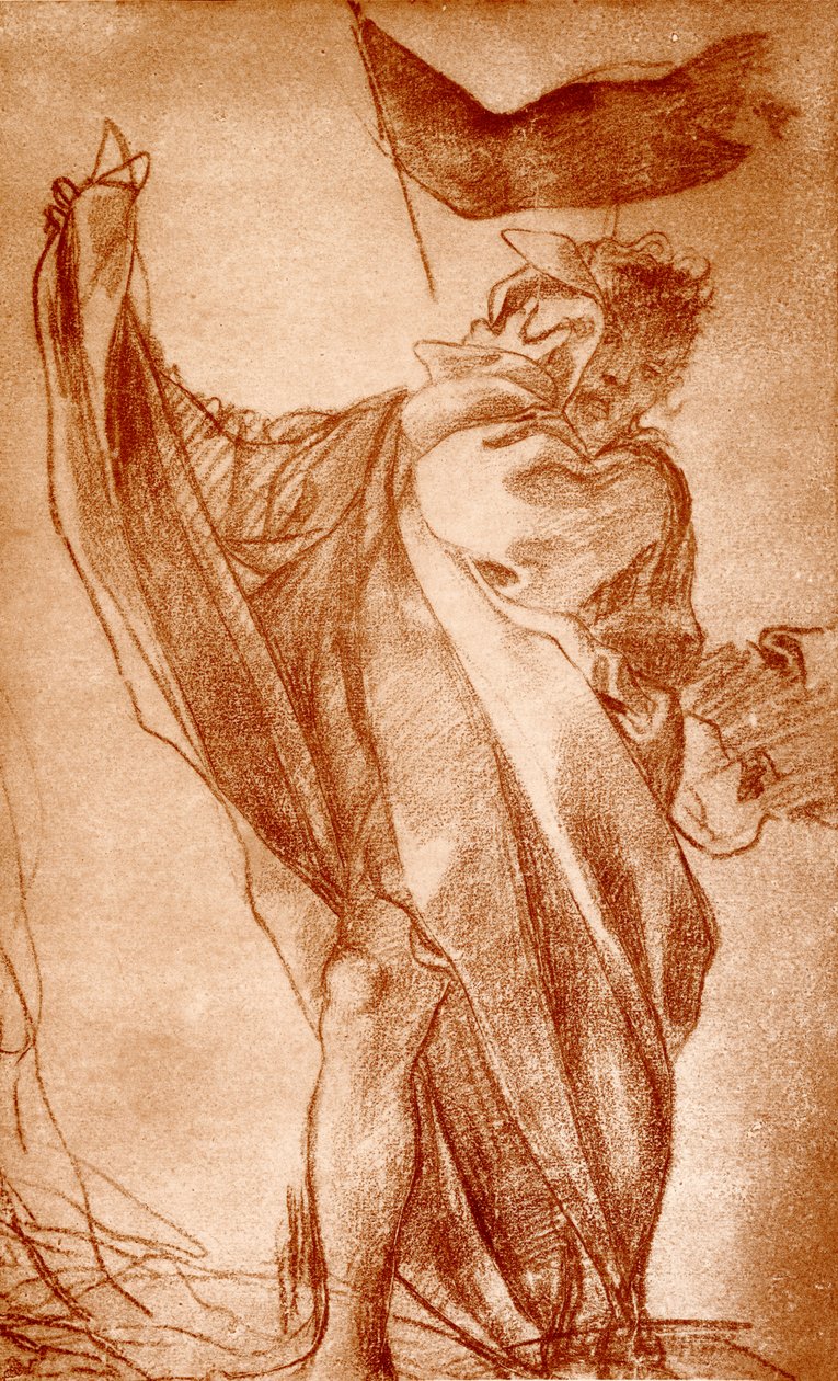 Design till en apostelfigur för katedralkupolen i Parma av Antonio da Correggio