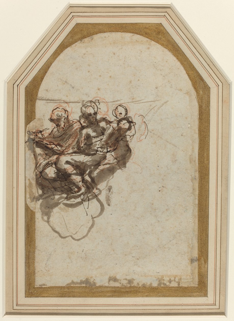 Sankt Matteus och Sankt Hieronymus [verso] av Correggio