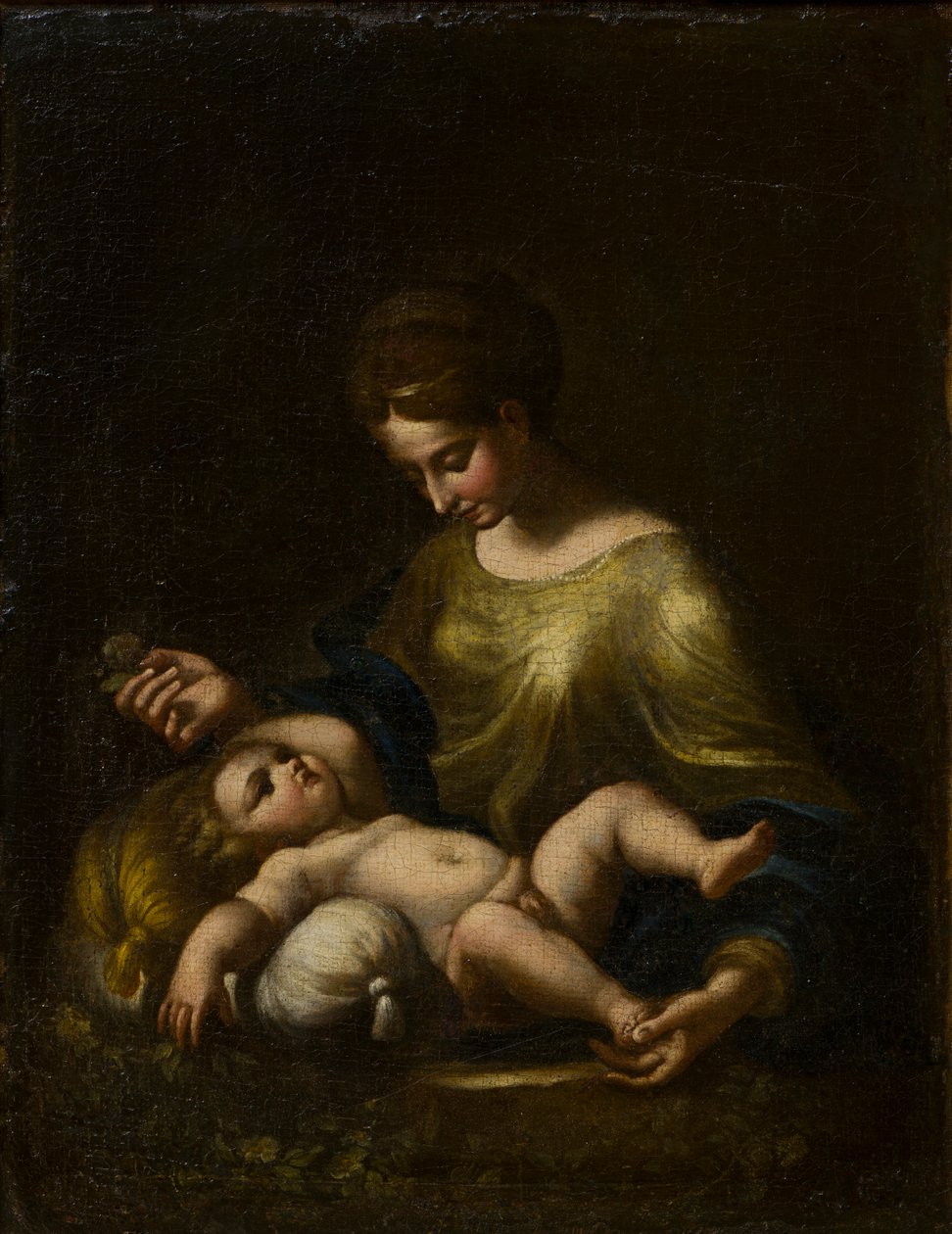 Madonnan och barnet, ca 1509-34 (olja på duk) av Correggio