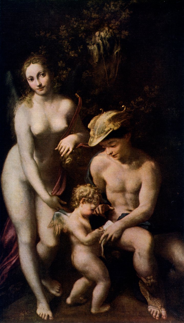 Venus med Merkurius och Amor The School of Love, c1525, 1912. av Antonio da Correggio