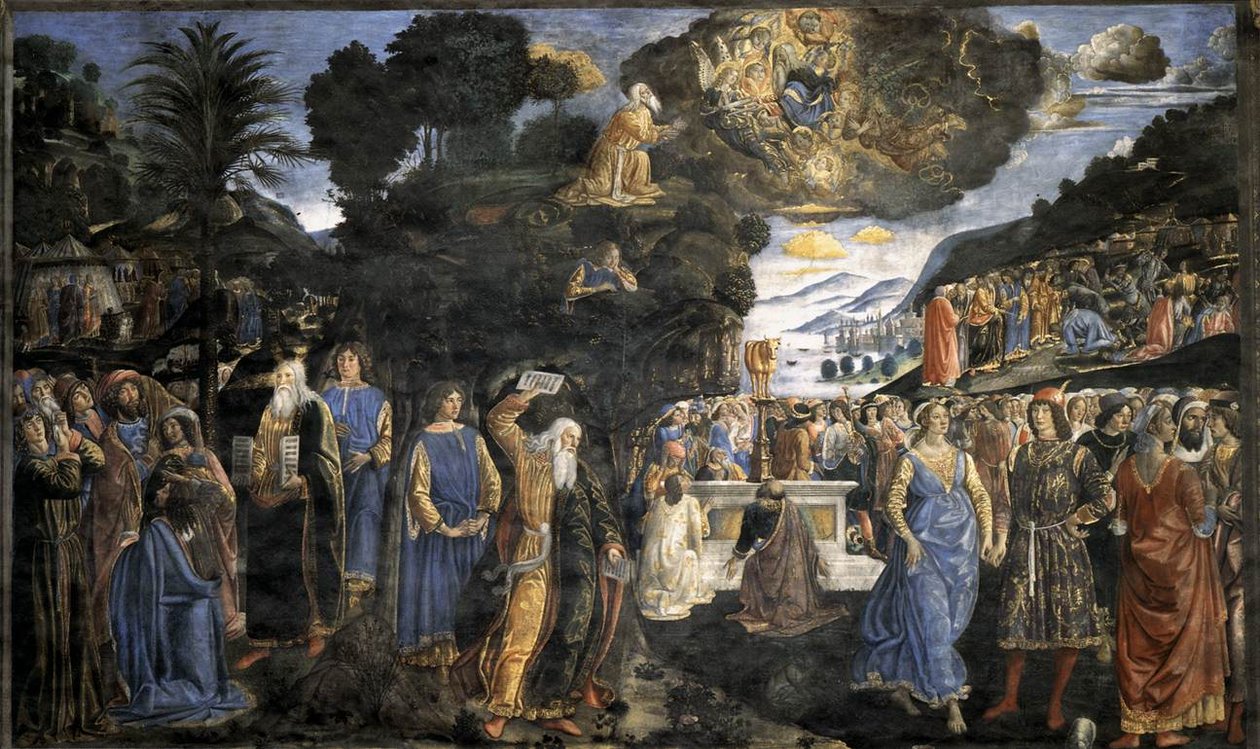 Tables of the Law with the Golden Calf av Cosimo Rosselli