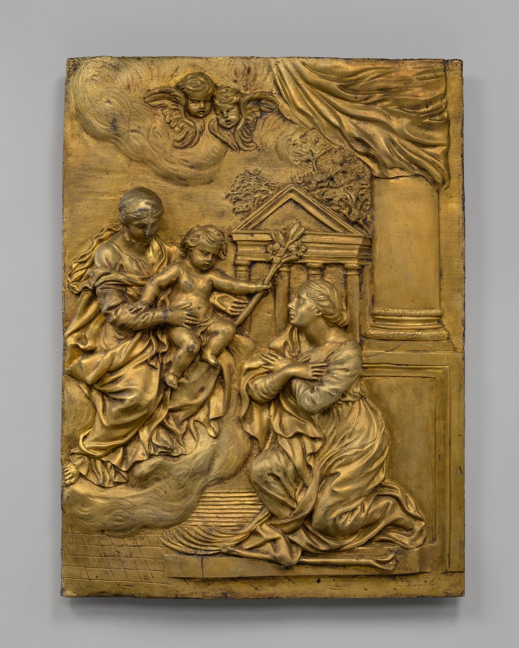 Jungfrun och barnet visar sig för Saint Martina, ca. 1650. av Cosimo Fancelli